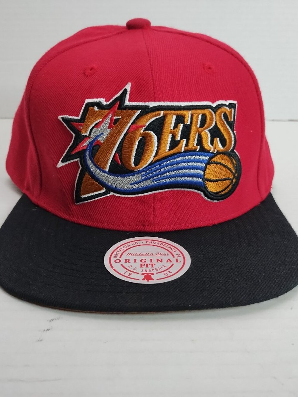 Mitchell & Ness Philadelphia Sixers 76ers Snapback Hat Cap Red/Black